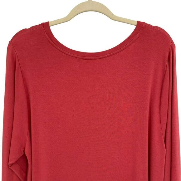 Soft Surroundings Long Sleeve Tunic With Button /Loop on Sleeves & Hem Orange 1X - Picture 9 of 10